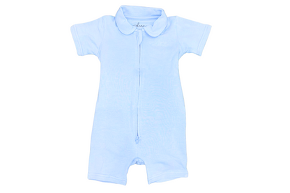 Short Sleeve Romper | Zip