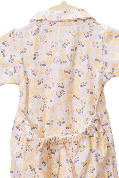Short Sleeve Romper | Zip
