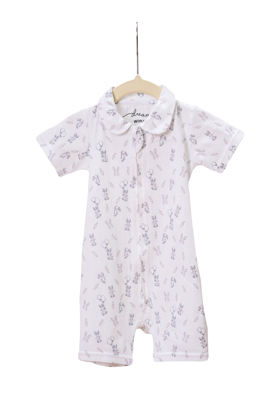 Short Sleeve Romper | Zip