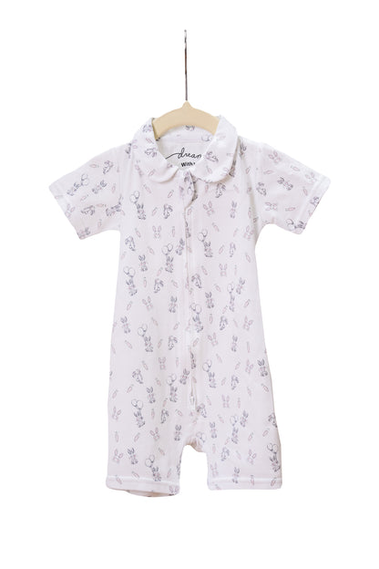 Short Sleeve Romper | Zip