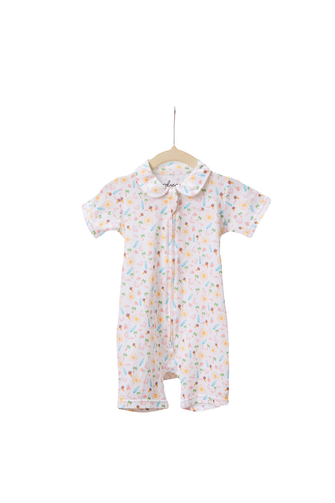 Short Sleeve Romper | Zip
