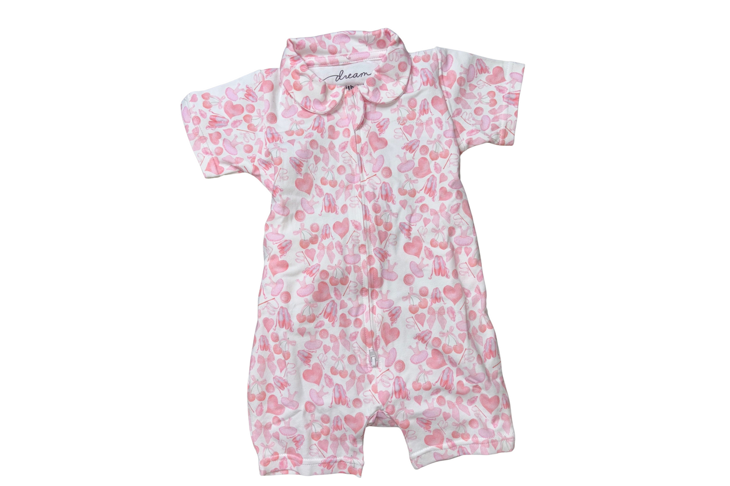 Short Sleeve Romper | Zip