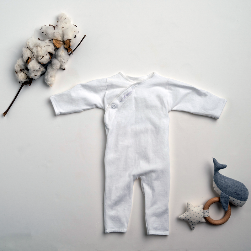 Organic Jersey Cotton Long Sleeve Romper