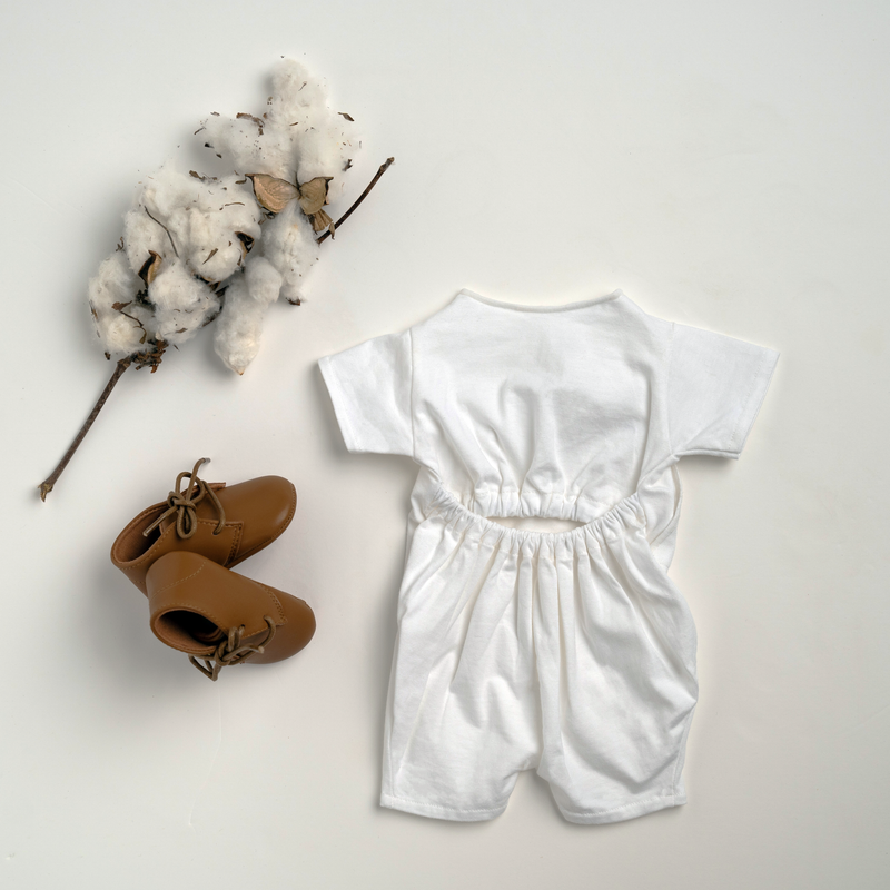 Organic Jersey Cotton Short Sleeve Romper Dream with baker
